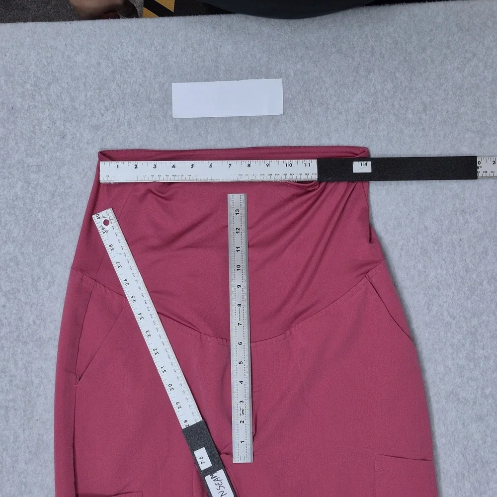 Mandala Women Scrub Pants PM Petite Pink Maternity Cargo Jogger Equa-Tek